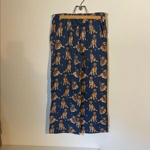 Blue Pajama Pants with Dog Print